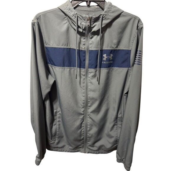 Underarmour Men’s S Full Zip Lightweight Jacket With Flag Detail On Sleeve - Picture 1 of 8